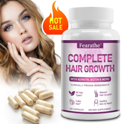 Hair Growth Vitamins - Biotin & Keratin - Prevents Hair Loss, All Hair Types