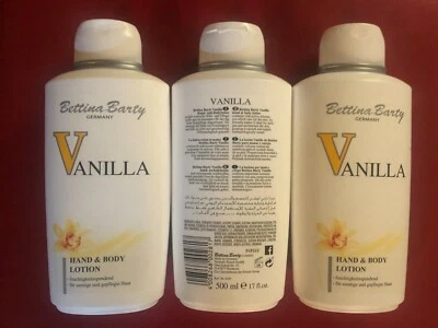 Bettina Barty Germany NEU/OVP VANILLA Damen Hand & Body Lotion Gel 3x 500 ml