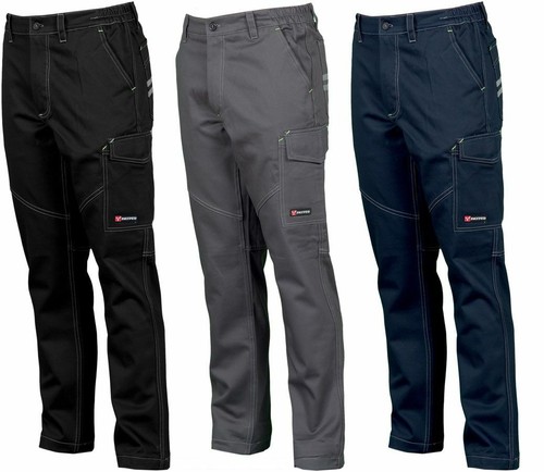 Pantaloni da lavoro Worker Stretch Multitasche estivi Elasticizzati TAGLIE  FORTI | eBay