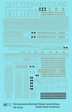 K4 HO Scale Decals Pennsylvania PRR Early Striped Steam Locomotive Gold & Silver