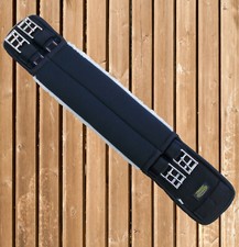 Euroriding Sattelgurt Neopren mit Lammfellimitat,  Kurzgurt mit Elastik, schwarz