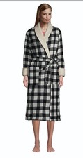 LANDS END Fleece Lined Long ROBE Size: MEDIUM Petite (10P - 12P) New