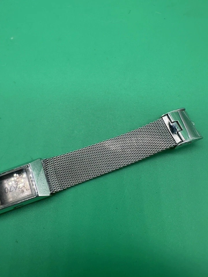 Vintage Timex Mesh 10k White Gold Filled watch band With Case Mira-Flex USA NOS - image 2 of 4