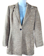 H&W Hartmarx One Button Blazer Imported Fabrics Made in the USA Women's Size 8