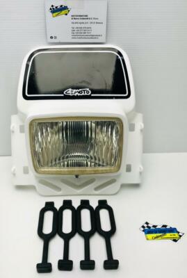 MONDOCROSS Mascherina Porta Faro Polisport LMX Bianco, Universale, Con Lampadina Alogena HS1, Omologata ECE