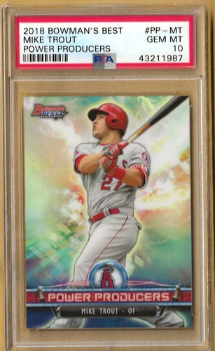 MIKE TROUT 2018 BOWMAN's BEST power producers #PP-MT PSA 10