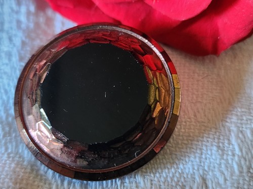 Lot De 10 Boutons Anciens Style Art Déco - Marron Jaspé Reflet Cuivré, Diamètre 2,1 Cm, Référence 1937