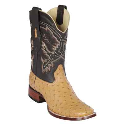 Los Altos Genuine SADDLE Ostrich Square Toe Western Cowboy Boot D 8220353