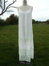 Lightweight Lace Tiered Ivory Strappy Semi Sheer Maxi Dress ZANZEA Size 16 BNWT