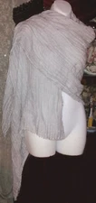 Elie Tahari Women's Hillary Light Grey Linen Scarf/Wrap/Shaw 70 x 30"  