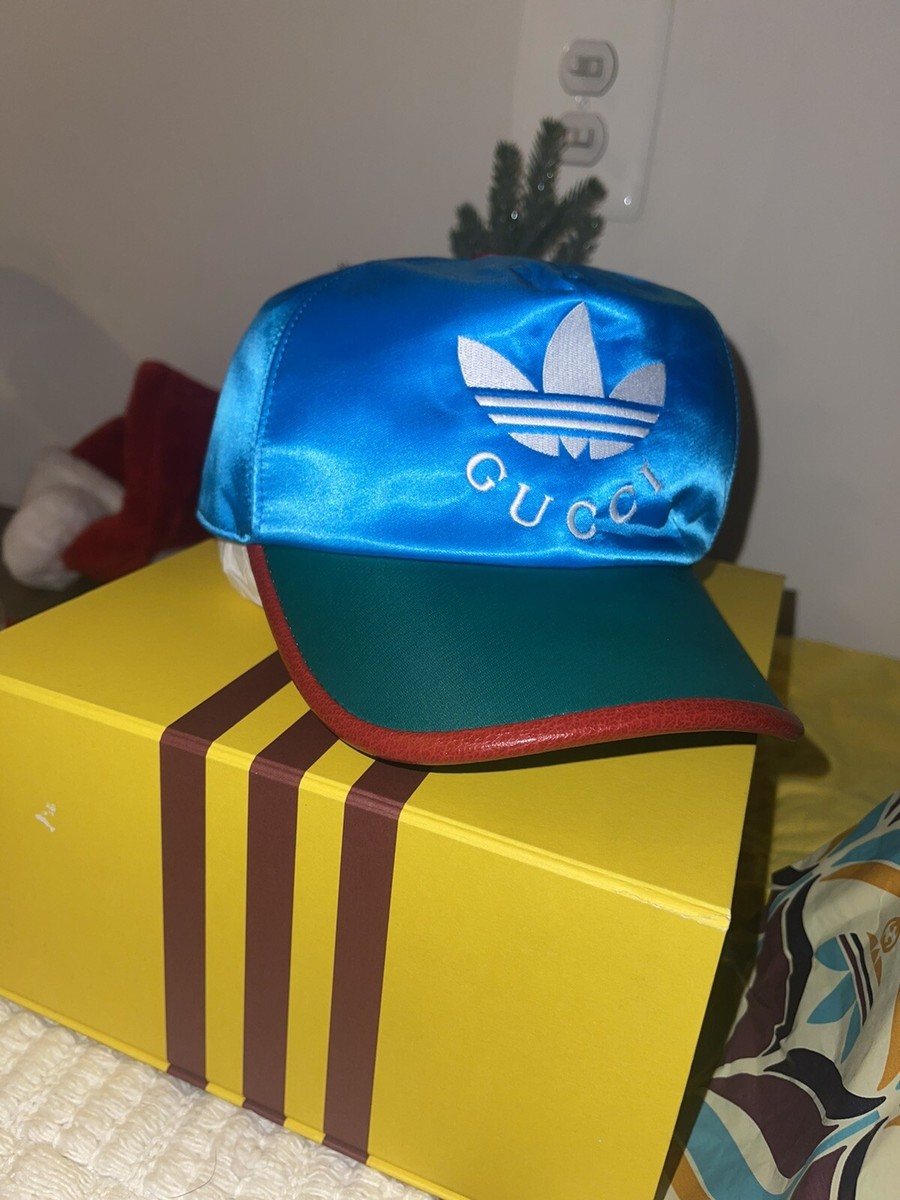 adidas x Gucci Trefoil Print Baseball Cap size XXL adidas x Gucci Trefoil Print Baseball Cap size XXL