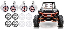 4 KICKER 45KM654L 6.5" 390w Silver LED Tower Speakers For Polaris RZR/ATV/UTV