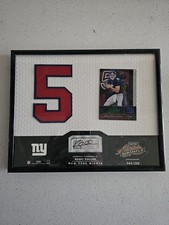 2002 Playoff Absolute Memorabilia NY Giant QB Kerry Collins Auto'd Plaque /200