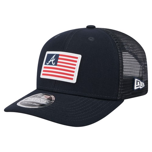 Men's New Era Navy Atlanta Braves Flag 9SEVENTY Stretch-Snap Hat - Bild 1 von 5
