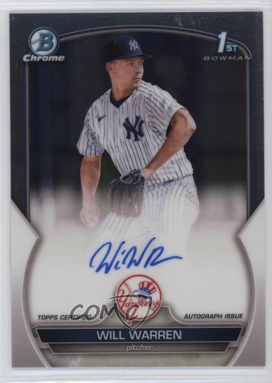 2023 Bowman Chrome Prospect Auto Will Warren #CPA-WW Auto 9b1