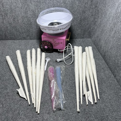Nostalgia PCM305 Vintage Collection Hard Sugar Candy Cotton Maker w/ 30+ Cones