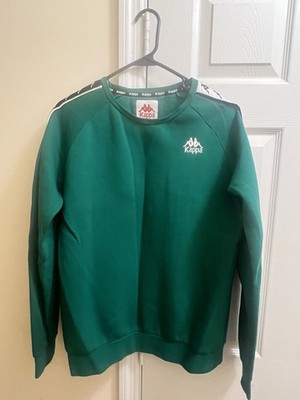 Kappa Green Logo Tape Pullover Sweater Men's Medium Long Sleeve