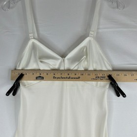Vintage Ivory Slip Dress Lace Inset Long Silky Nightgown Lingerie