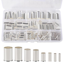 Wire Ferrules Kits Silver Plated Copper Crimp Terminal Connector 8 Sizes AWG 1/