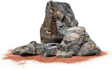 Natural Aquarium Stones - Angular Dark Brown Rust-Toned Decorative Rocks W/Lay