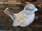 95TH Anniversary Fenton Clear Opalescent Glass Bird Hand Painted Signed!