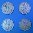 1942-1945 Liberty Walking Half Dollars - Lot of 4 Coins (90% Silver, Circulated)