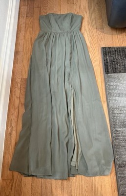 Birdy Grey Size Small Strapless Gown With Interior Rips And Small Stain