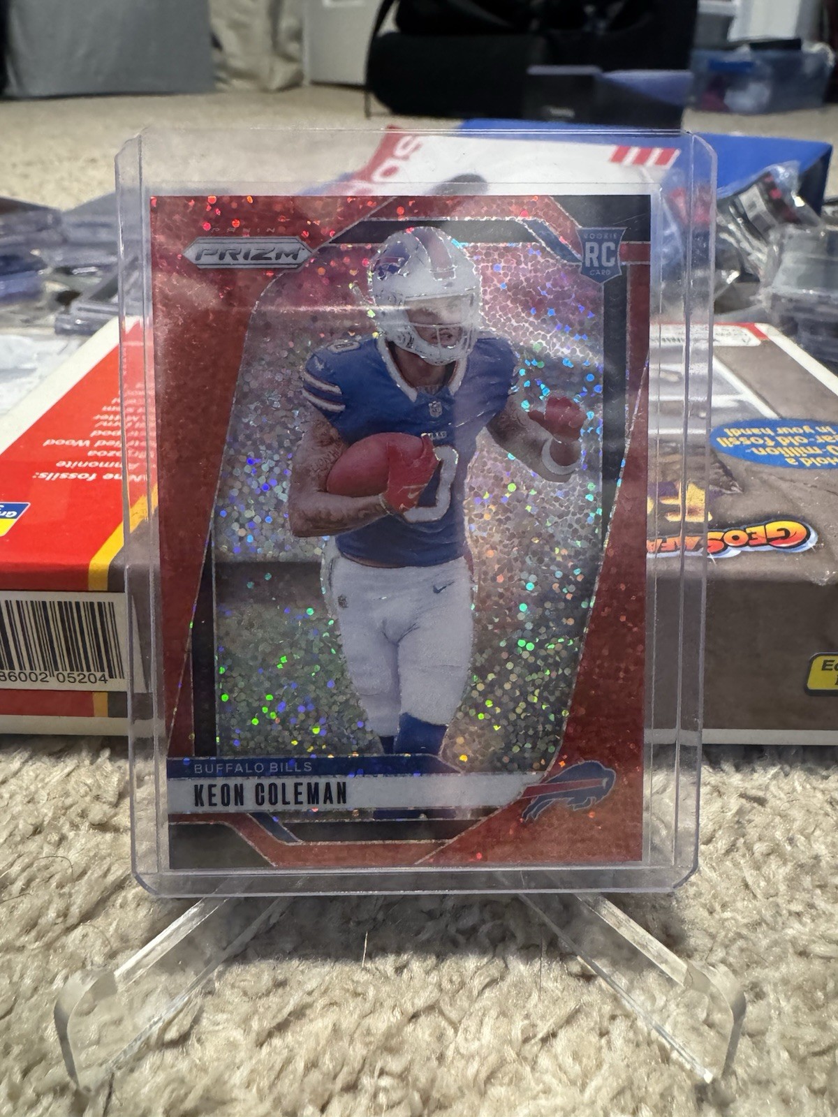 2024 Panini Prizm Rookies Keon Coleman #362 Red Sparkle Prizm (RC) Bills