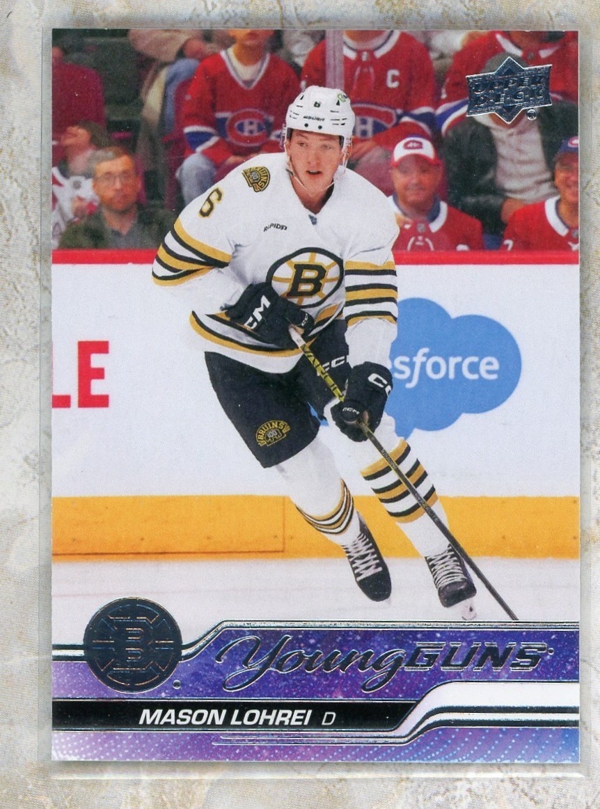 2023-24 Upper Deck Young Guns #497 Mason Lohrei YG RC Boston Bruins