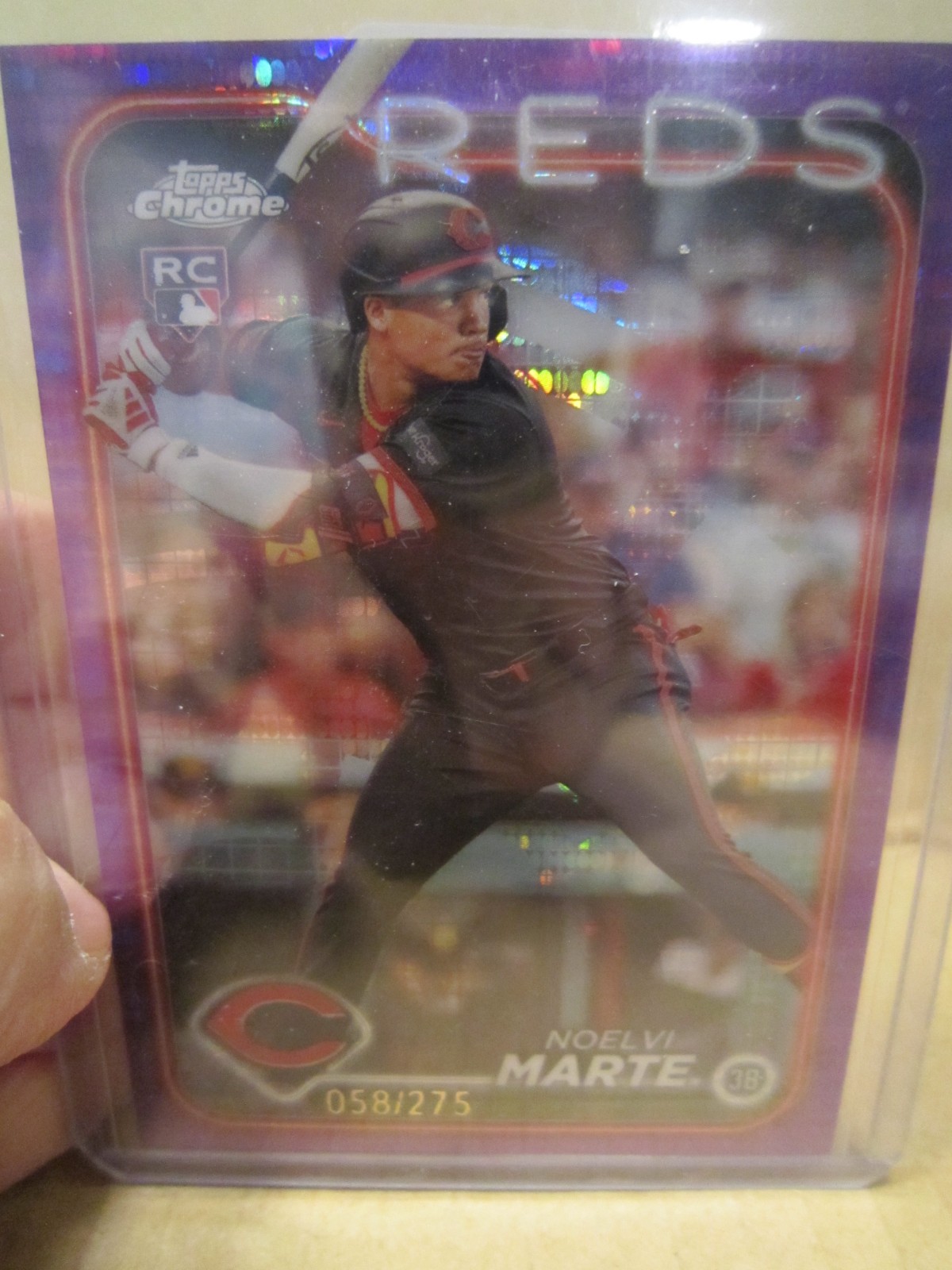 Noelvi Marte 2024 Topps Chrome Purple Sonar Ref #177  R/C  58/275