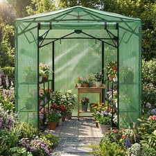 6 x 8 ft 8 12 ft Walk-in Greenhouse, Pop Up Tent Greenhouse Weather Resistant