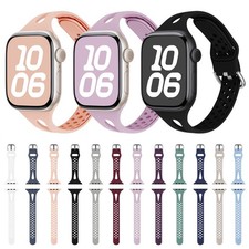 WOMEN Slim Silicone Strap for Apple Watch 11 10 9 8 7 6 5 4 SE 3 2 40-46mm Band