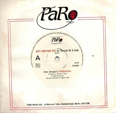 Nick Simper's Fandango:Just another day (in the life of  fool)/Wish I'd never..