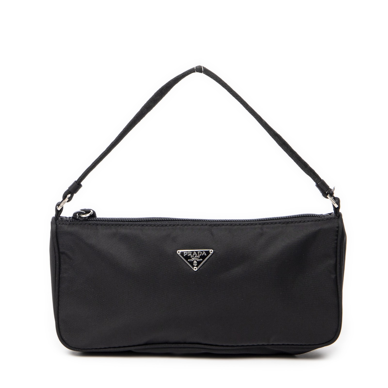 Prada Black Rectangular Zip Pochette Shoulder Bag… - image 1