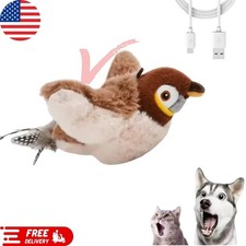 USB Interactive Flying Bird Cat Toys Electronic Pet Simulation Sparrow Toy US