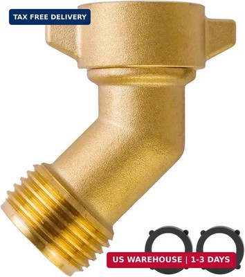 45-Degree Hose Elbow For RVs - Solid Brass Construction, Features Convenient Eas