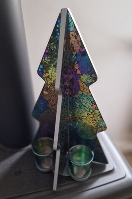 Weihnachtsbaum Teelichthalter Glas/Metall  von Partylite 