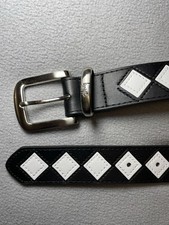 Stüssy Stussy Argyle Stitch Leather Belt Black / White