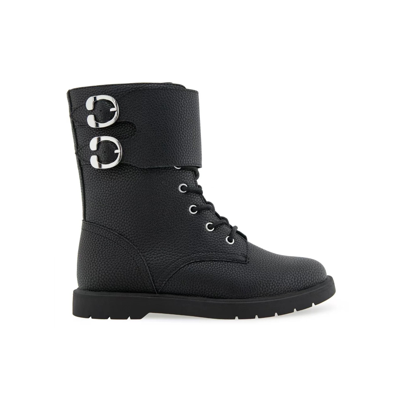 Combat Boots Women's 11W Buckle Accent Black Wide Width Shoes  Aerosoles New-image