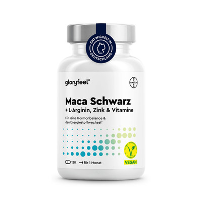 Maca Kapseln 27.000 mg (20:1 Extrakt) - Mit L-Arginin, Vitamin B6, B12 und Zink