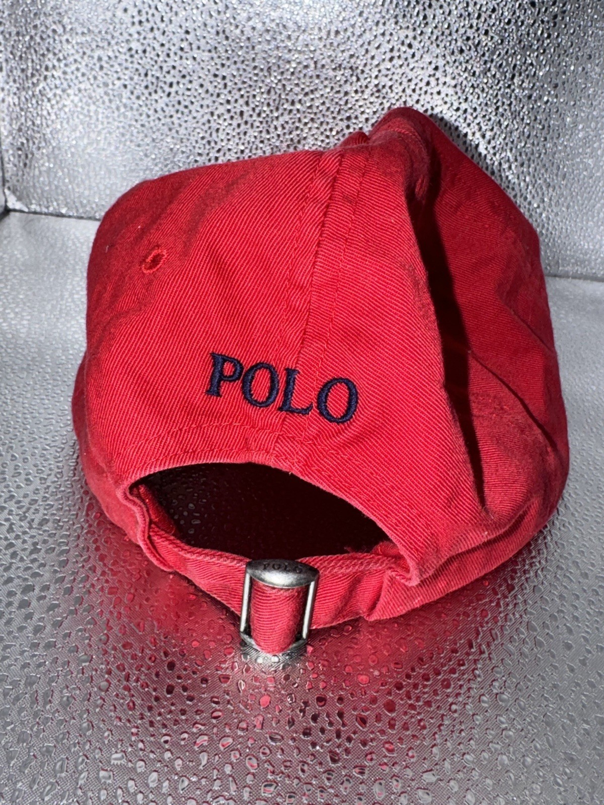 Polo Ralph Lauren cappello berretto cinturino schiena rosso piccolo pony cotone papà casual