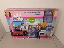 Vtg Barbie At The Car Wash Playset 2001 Mattel 47810 Working Car Wash Features 