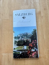 Vintage Salzburg Austria Tourist Map Fold Out City Guide Photo Brochure Color