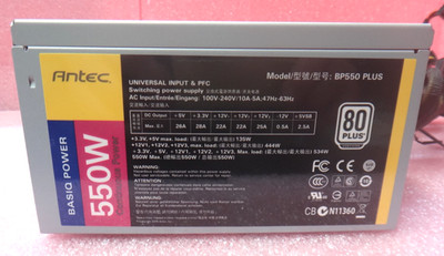 Genuine Antec 550W 80 Plus Modular Power Supply BP550 Plus and Cables