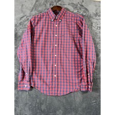 Abercrombie Fitch Shirt Mens Small Red Gingham Check Long Sleeve Button Down