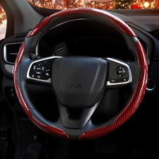 3 Pcs Carbon Fiber Car Steering Wheel Cover, Anti-Skid  Scratch-Proof,Segmented