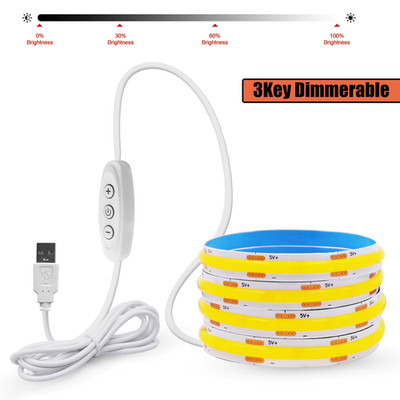 On/Off/Touch Dimmbarer Cob-Streifen 320Leds Weiß 3000K 4000K 6000K Home Decor Sc