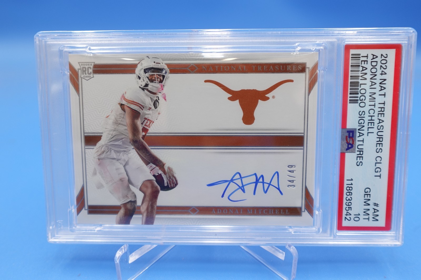 Adonai Mitchell Panini National Treasures Collegiate Team Logo Signatures #AM Base