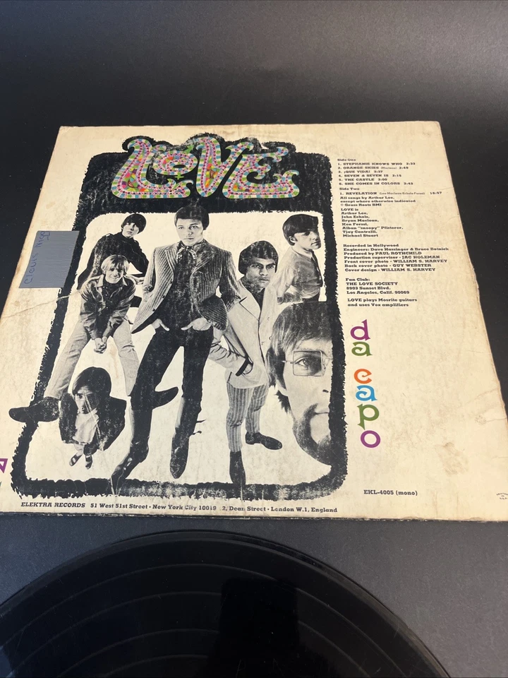 Love Da Capo LP винил желтовато-коричневый ярлык Elektra 1-й стерео пресс Psych рок G + 1966 - Изображение 4 из 4