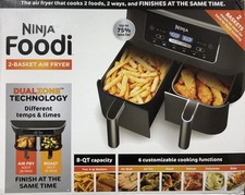 Ninja DZ201 8Qt Dual Zone Air Fryer 6-in-1 Two Basket Gray
